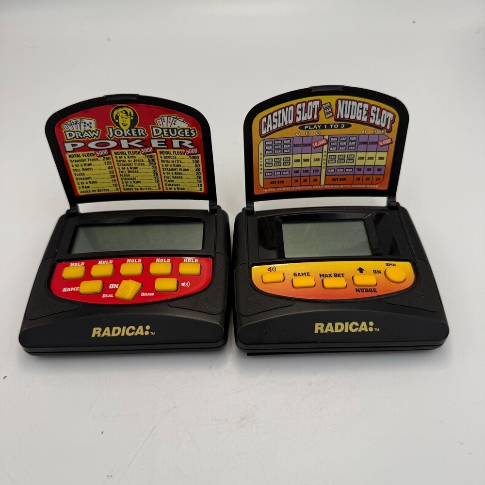 Radica Handheld Games Joker Deuces Draw Poker 2119 Casino Nudge 2174 Set Tested